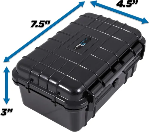 Vista 4 de CASEMATIX 8" Funda rígida impermeable pequeña con espuma personalizable para electrónica portátil, herramientas y accesorios - Carcasa rígida