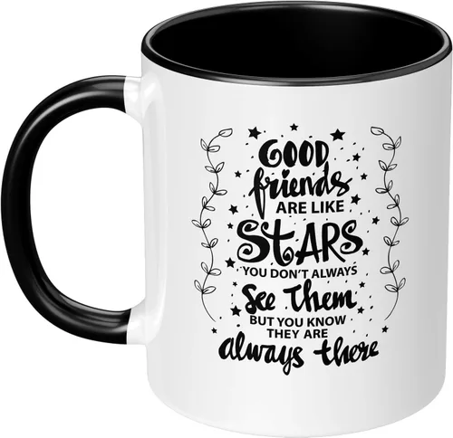 Vista 12 de Good Friends are Like Stars You Don't Always See Them but Know They Always There - Taza de café de cerámica con tema de la amistad, regalo