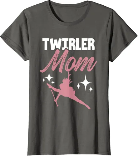 Vista 9 de Twirler Mom Baton Twirl Mother Majorette Twirling Camiseta, Negro, S