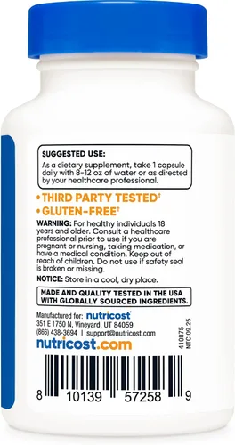 Vista 4 de Nutricost Complejo probiótico (>1 mil millones de UFC) 60 cápsulas - Sin gluten, sin OMG