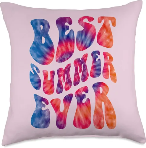 Vista 5 de 2023 Beach Vacation Camping Autographs Retro Best Summer Ever Camp Counselor Director Groovy - Almohada de 16 x 16 pulgadas, multicolor
