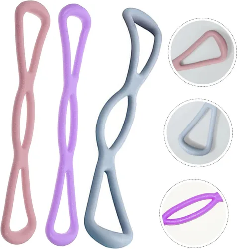 Vista 4 de GANAZONO 3 bandas de resistencia TPR, correa elástica para yoga, entrenamiento de flexibilidad, pilates, gimnasio en casa, fitness, 3