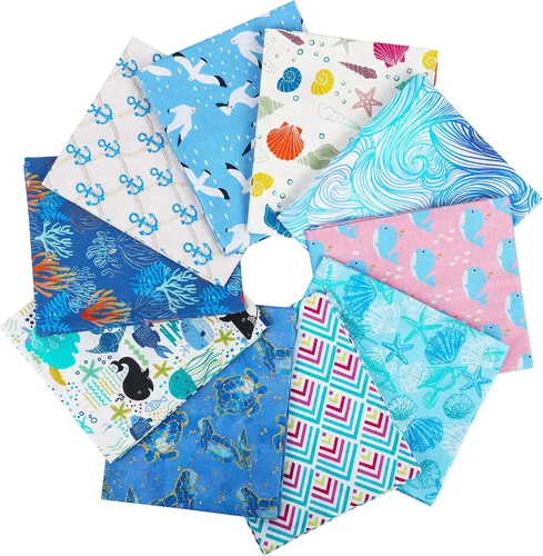 Vista 24 de Craftido -25 Opciones- Paquetes de Tela de Acolchado 100% Algodón 10pcs Fat Quarters 18"x21"-Peso Mediano 5.2 oz- Algodón Suave para Acolchado