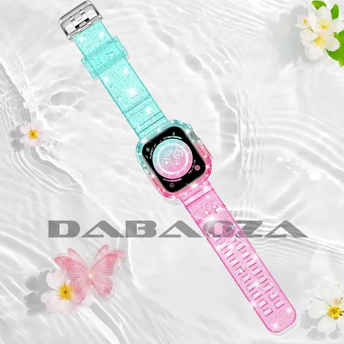 Vista 148 de DABAOZA - Correa transparente compatible con Apple Watch con estuche protector, correa deportiva de TPU con brillo para mujeres y hombres