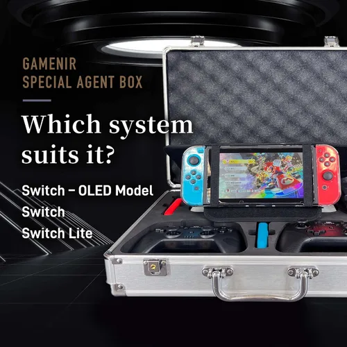 Vista 3 de GAMENIR SPECIAL AGENT BOX SENIOR for Nintendo Switch OLED, Lite, Anti-riot, Lockable, Fully Equipped Storage, hard carrying case, storage stand