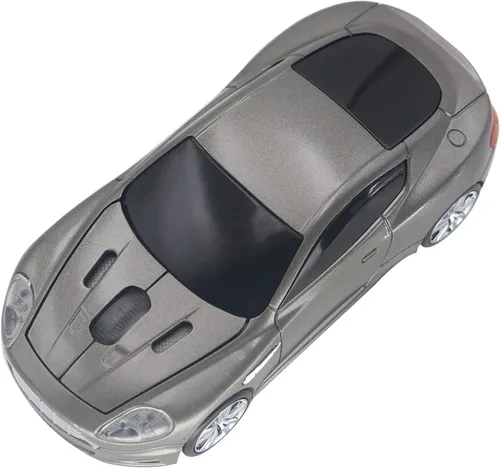 Vista 2 de Ratón inalámbrico del coche deportivo Gaming Ratones ópticos Receptor USB portátil 2.4GHz (gris)