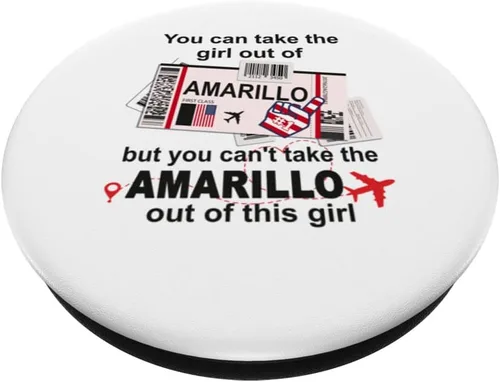 Vista 2 de Flight Ticket Amarillo - Girl from Amarillo Boarding Pass PopSockets Swappable PopGrip