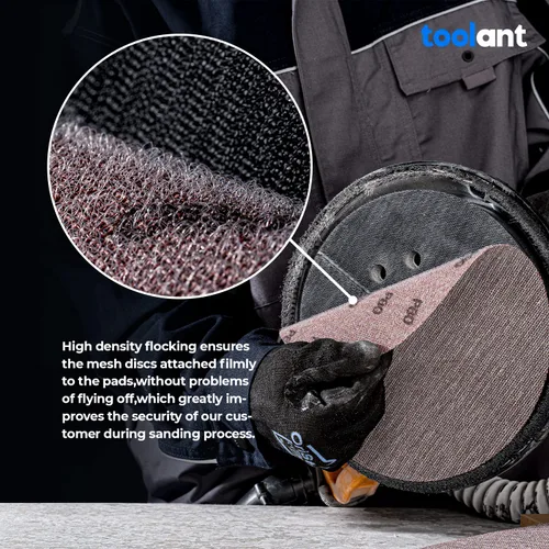 Vista 6 de Toolant - Papel de lija abrasivo de malla de 9 pulgadas, grano 80, 10 unidades Dust-Free Hook & Loop Drywall Sanding Disc, for Sanding Wood