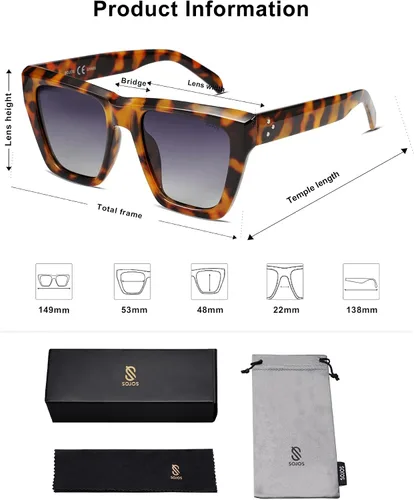 Vista 5 de SOJOS - Gafas de sol de moda para mujer y hombre