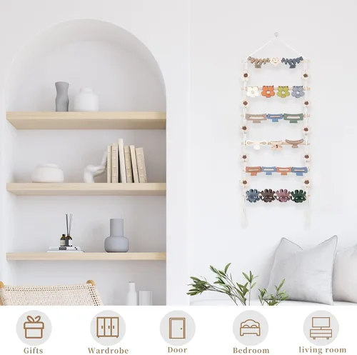 Vista 3 de SNOWSTAR Organizador de Pinzas de Pelo con Flor, Soporte Colgante para Pinzas de Pelo y Almacenamiento para Mujeres y Niñas, Perchero para Pinzas