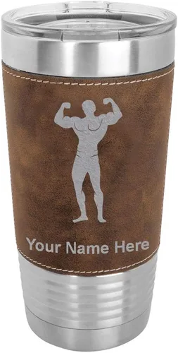 Vista 12 de LaserGram Personalized 20oz Tumbler, Bodybuilder (Baseball Style)