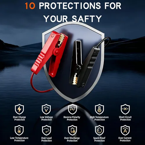 Vista 7 de 150PSI Jump Starter with Air Compressor, 12V Car Battery Booster