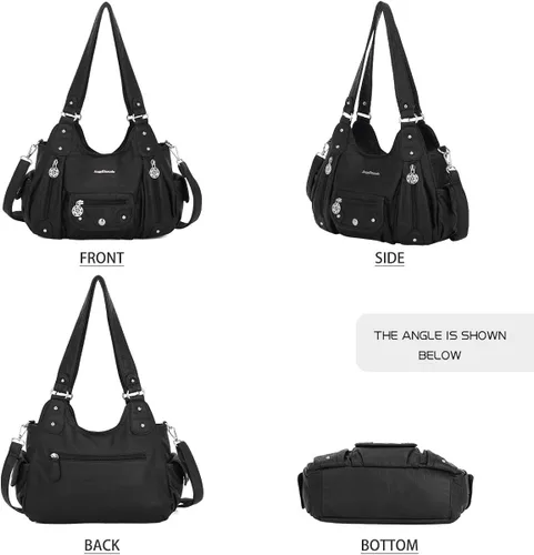 Vista 3 de Angel Barcelo Bolsos de cuero sintético para mujer, bolso de hombro, a la moda, bolsas para niñas