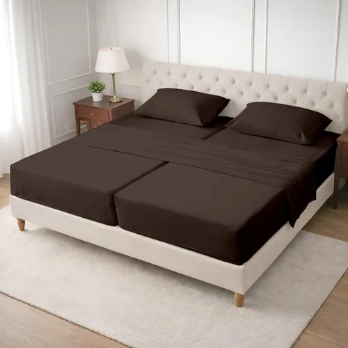 Vista 51 de SGI bedding Sábana Queen de 28 pulgadas con cabecera flexible y parte superior dividida, 100% algodón egipcio - 600 número de hilos, sábanas