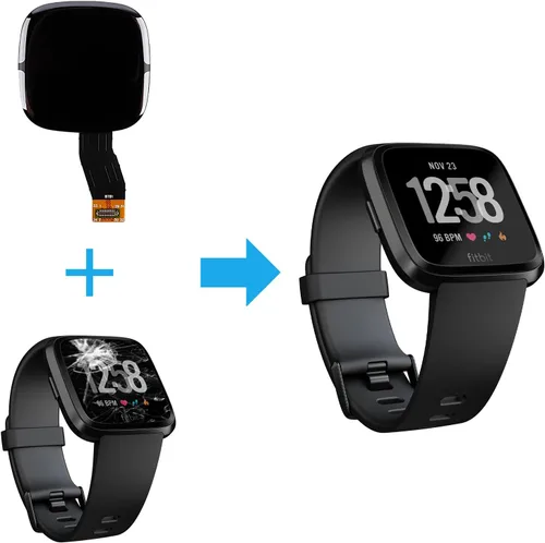 Vista 4 de Duotipa [Nuevo] Reemplazo del conjunto del digitizador de pantalla táctil LCD para reloj Fitbit Versa 4/Fitbit Sense 2 con kit de herramientas