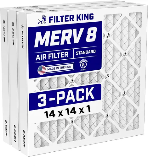 Vista 188 de Filter King Filtro de aire de 5.5x13.5x1 Paquete de 3 Filtros plisados MERV 8 HVAC para horno A/C Fabricado en Estados Unidos Tamaño real