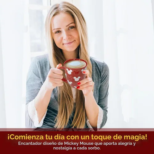 Vista 3 de Disney Mickey Mouse - Taza coleccionable con diseño de bala, color rojo, 16 onzas