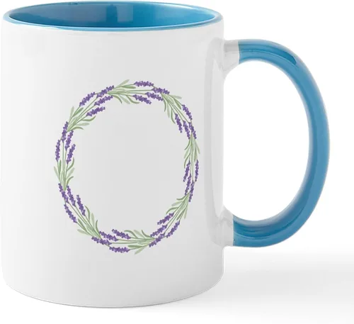 Vista 30 de CafePress Tazas de flores de lavanda 11 oz (11.0 fl oz) Taza de café de cerámica Blanco
