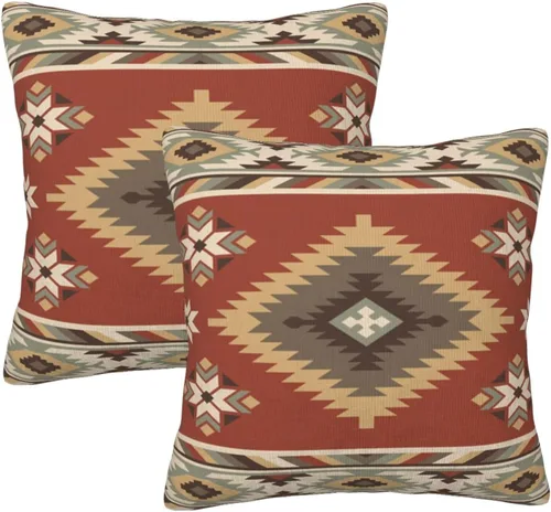 Vista 23 de Juego de 2 fundas de almohada de árbol de bosque natural, fundas de almohada de algodón de 16 x 16 pulgadas, fundas de almohada de algodón