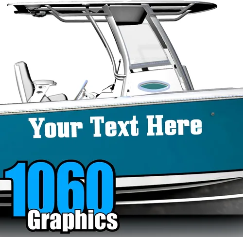 Vista 22 de Calcomanías de letras y números de barco personalizados (dos calcomanías) de vinilo marino