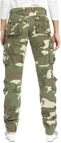 Vista 2 de Womens Stretch Casual Cargo Work Pants Camo Combat Tactical Travel Pants with 8 Pockets