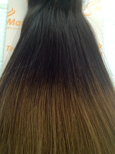 Vista 4 de Tressmatch 16 pulgadas (18 pulgadas) Remy extensiones de cabello humano clip en ombre apagado Negro/Medio/Castaña café Full Head Volumen Set 9