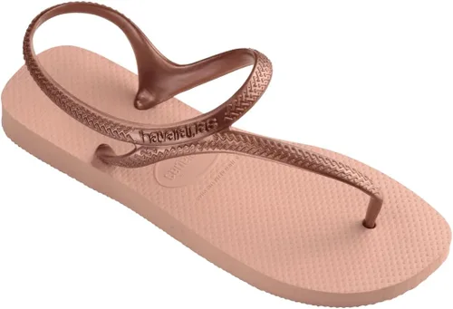 Vista 2 de Havaianas Sandalias de tacón de cuña para mujer, Ballet RoseRubor Dorado