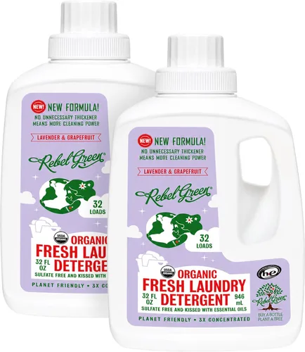 Vista 10 de Rebel Green Detergente orgánico para ropa para bebé, jabón natural para ropa, detergente líquido para ropa, detergente suave para ropa, aroma