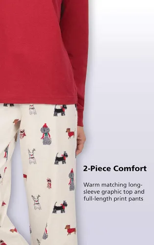 Vista 5 de PajamaGram - Conjunto de pijama de franela para mujer