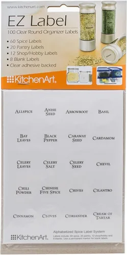Vista 8 de KitchenArt Estante para especias, carrusel de especias de plástico de medición automática Elite, 8 tarros de especias, plateado