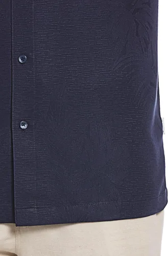 Vista 3 de Cubavera Camisa de manga corta con botones y estampado floral de dos tonos para hombre