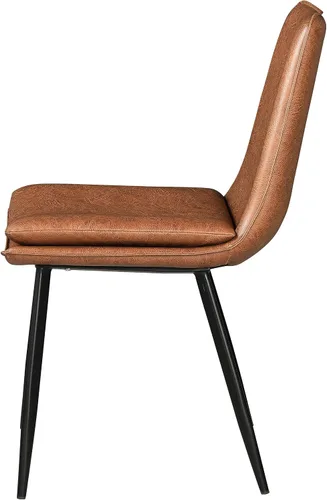 Vista 7 de Coaster Home Furnishings - Ortega - Silla auxiliar tapizada en piel sintética - Estilo contemporáneo, patas de metal cónicas y respaldos sólidos