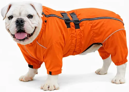 Vista 17 de Lovelonglong - Chaqueta impermeable para perros, ligera, impermeable, reflectante, resistente al viento, a prueba de nieve, para perros pequeños