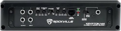 Vista 4 de Rockville Krypton M4 6000w Peak/1500w RMS Mono 1 Ohm Amplificador de Coche Amp+Remoto Bass Knob with Clipping Indicator, Digital Voltage Display