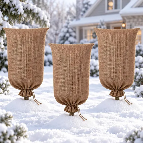 Vista 9 de Bolsas extra grandes de arpillera para plantas de invierno de 79 x