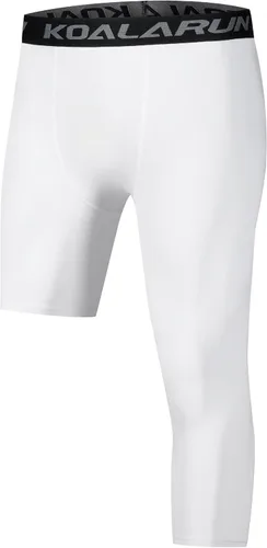 Vista 13 de Mallas de compresión de una pierna para baloncesto para hombre, 3/4, capri deportivos, pantalones de entrenamiento atlético, capas base