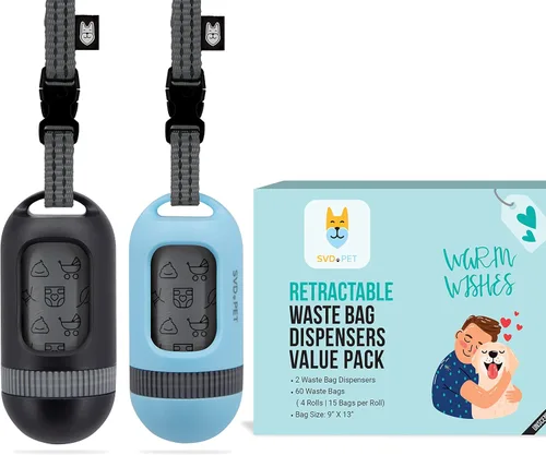 Vista 10 de SVD.PET Dispensador de Bolsa de Caca para Perros, Bolsa de Residuos Retráctil Compatible con Cualquier Correa de Perro, Bolsas de Residuos a Prueba
