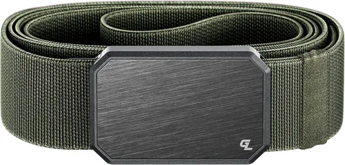 Vista 21 de Groove Life - Cinturón de nailon elástico para hombre con hebilla magnética de aluminio