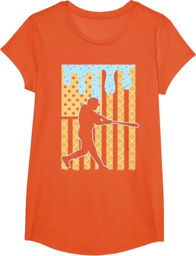 Vista 76 de Camiseta de béisbol Drip Boys Dripping Ice Cream Baseball American Flag, Negro -, Pequeña