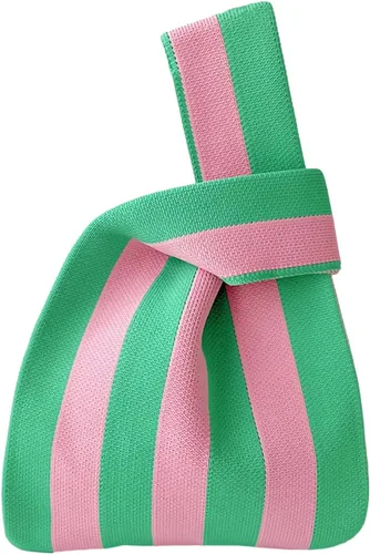 Vista 21 de Bolso pequeño con nudo de muñeca para mujer Tricolor negro.