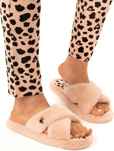 Vista 3 de Barbie Pantuflas para mujer con correa cruzada esponjosa para casa