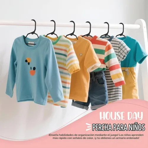 Vista 9 de HOUSE DAY Perchas de plástico para bebé, paquete de 20, perchas de plástico duradero para ropa de bebé, perchas delgadas y compactas para niños Negro