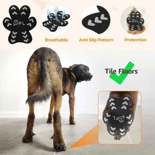 Vista 5 de Protección antideslizante para patas de perro para perros mayores, almohadillas para patas de perro con tracción, almohadillas autoadhesivas