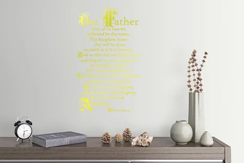 Vista 10 de 38"x24" Lord's Prayer Our Father Who Art in Heaven Give Us This Day Our Daily Bread Amen Mateo 6:9-13 - Adhesivo decorativo para pared