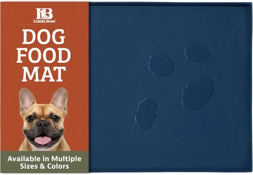 Vista 14 de Leash Boss Tapete de comida para perros – Tapete de silicona impermeable para alimentación de mascotas con bordes elevados para perros y gatos Beige