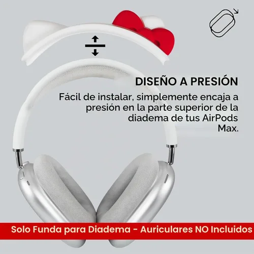 Vista 4 de Sonix x Sanrio - Funda de diadema de Hello Kitty para AirPods Max, accesorio protector de silicona con orejas de gato para auriculares Compatible
