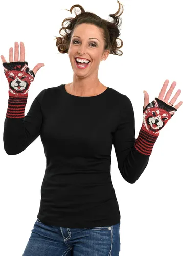 Vista 5 de Green 3 Guantes sin dedos de algodón reciclado para mujer, talla única