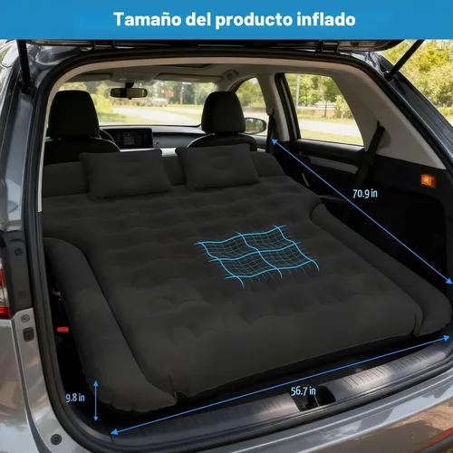 Vista 2 de Colchón de aire SUV, cama inflable para coche, negro Colchón de aire grueso para automóvil, a prueba de fugas, cómodo y duradero, cama de coche
