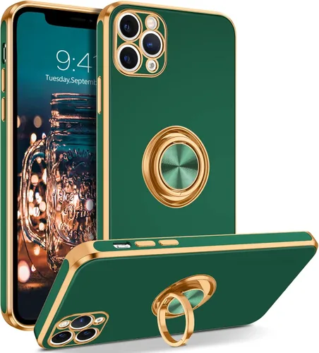 Vista 11 de BENTOBEN Funda para iPhone 11 Pro Max, funda para teléfono iPhone 11 ProMax, ajuste delgado, soporte de anillo con soporte de soporte, protección a