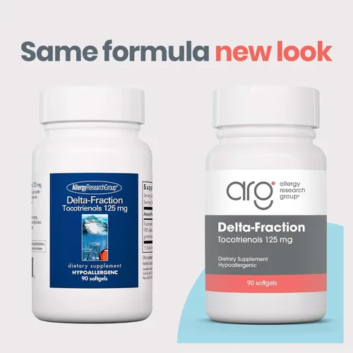 Vista 3 de Allergy Research Group - Delta-Fraction Tocotrienoles 125 mg - Vitamina E, Corazón/Cerebro - 90 cápsulas blandas